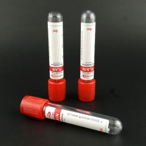 blood test tube with red top