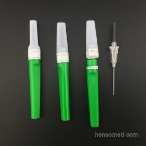 visible flashback blood collection needle green color