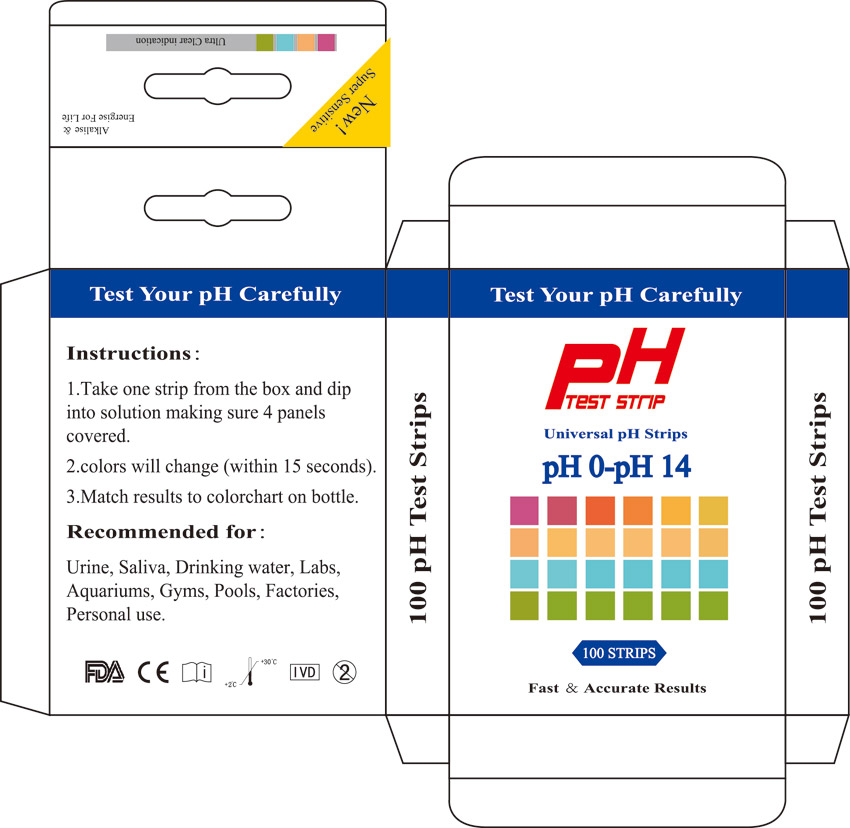 pH test strips 0-14 outer box